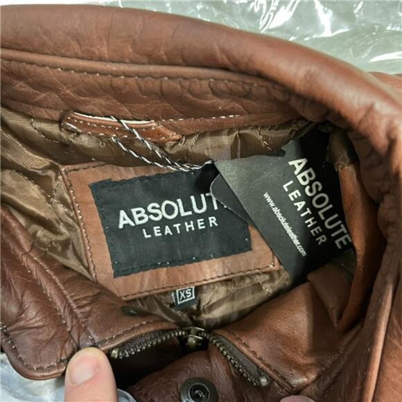 NEW Men's Absolute Leather Biker Jacket - Available in Sizes XS to 4XL - Picture 5 of 10